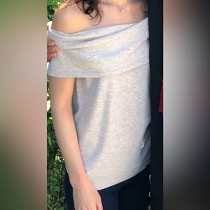 Camel Off the Shoulder Sweater - Saks